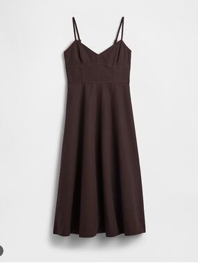 gap brown linen dress Viscose-Linen Flutter-Sleeve Maxi Dress